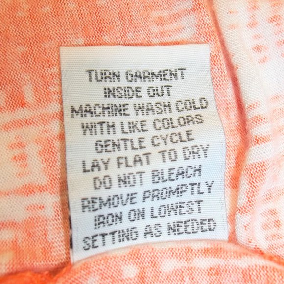 Cha Cha Vente Womens Tank Top Size Medium Crochet Pleated Geometric Orange White - Picture 6 of 6